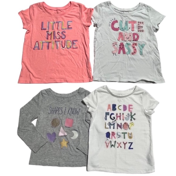Mixed brand (Children’s Place/Cat & Jack) 4 piece shirt bundle Size 3T - Picture 1 of 12